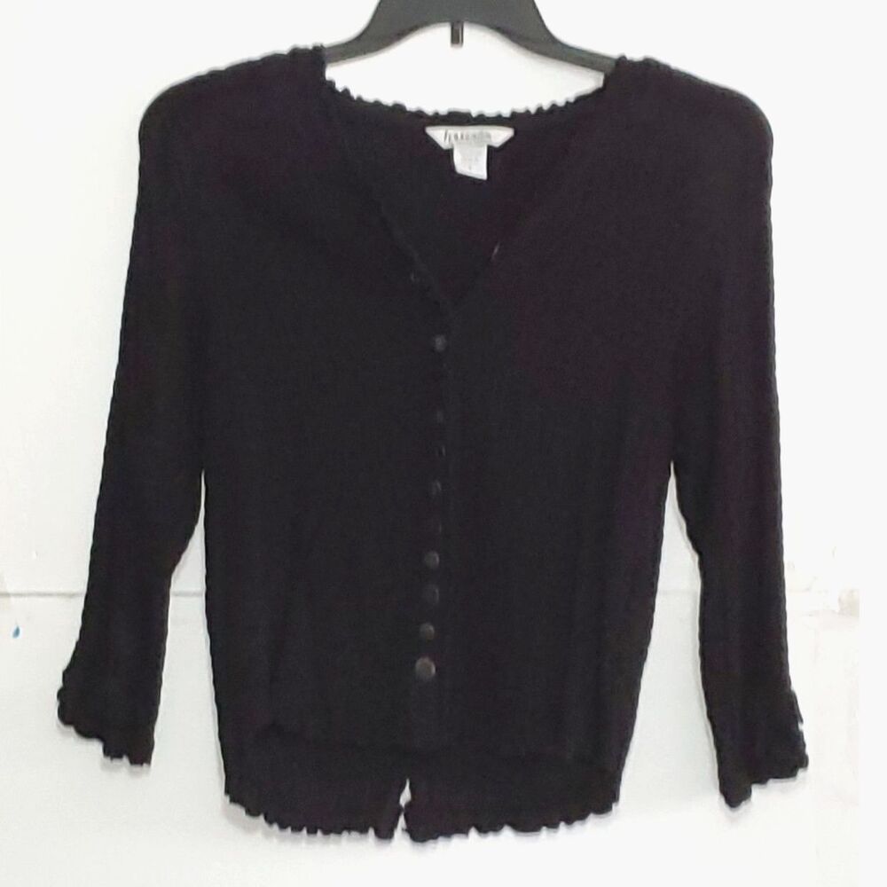 A Fresco By Nomadic Traders Women's Scrunchy Black Cardigan Fairy Grunge Size L